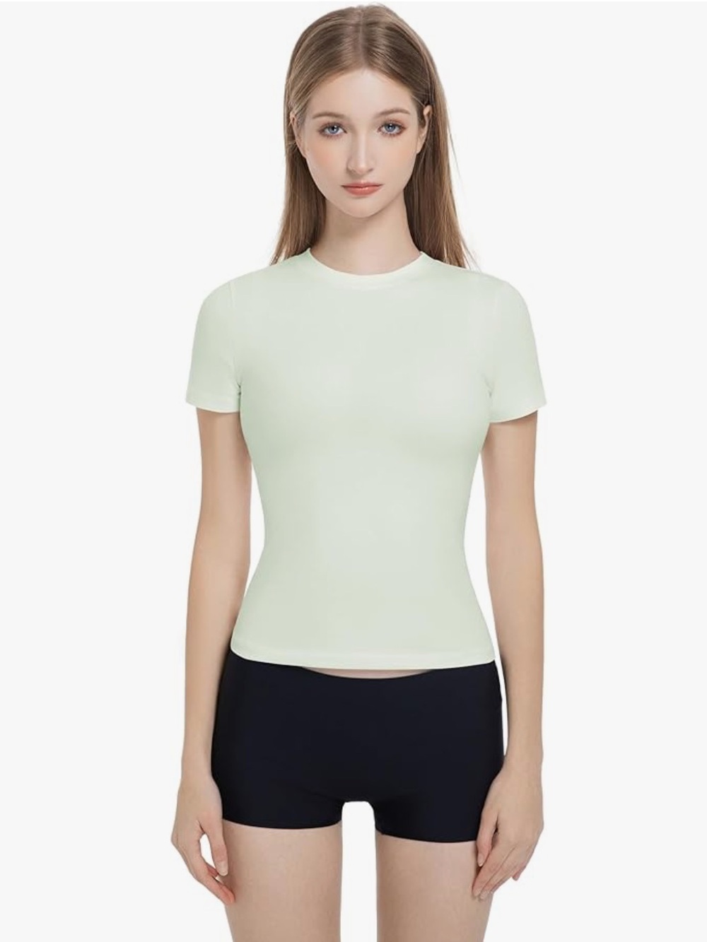 Y2K mini tee Short Sleeve Crewneck crop Top in Pale Mint fitted style size S